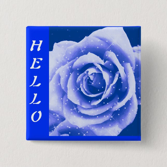 Celebration #2-blue rose_ 15 cm square badge (Front)