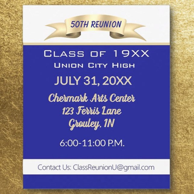 Celebration!  50th Class Reunion Invitation Postcard (Creator Uploaded)