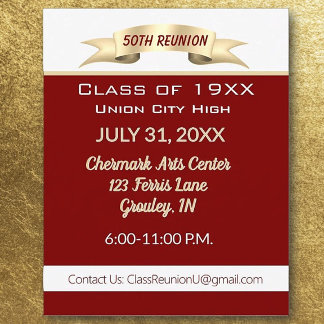 Celebration! 50th Class Reunion Invitation Postcard