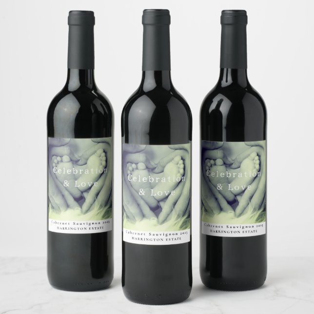 Celebration and Love Custom Wine Labels (Bottles)