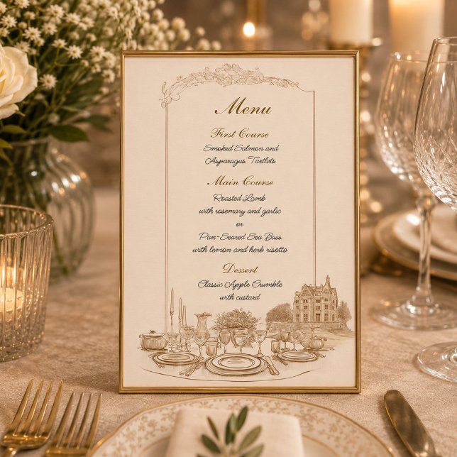 Celebration at the Manor Custom Menu  Invitation (Creator Uploaded)