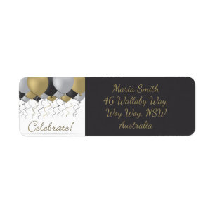 Celebration balloon return address label