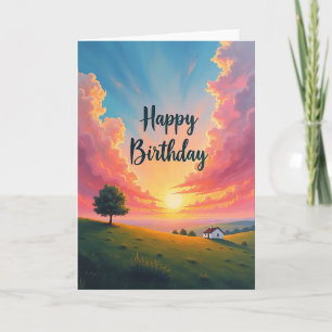 Celebration Birthday Sunset Sky Card