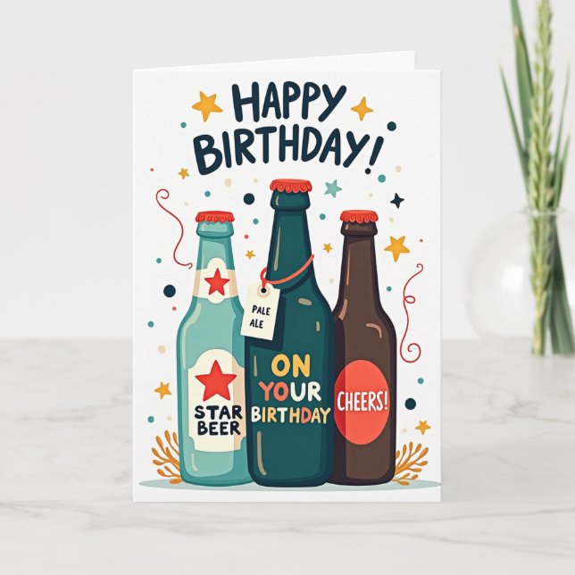 Celebration Bottles Birthday Card (Front)