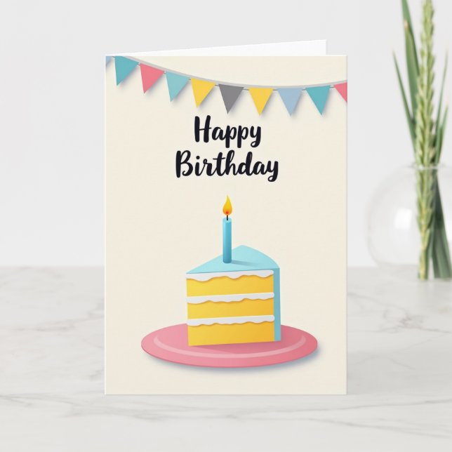 Celebration Cake Slice Birthday Card (Front)