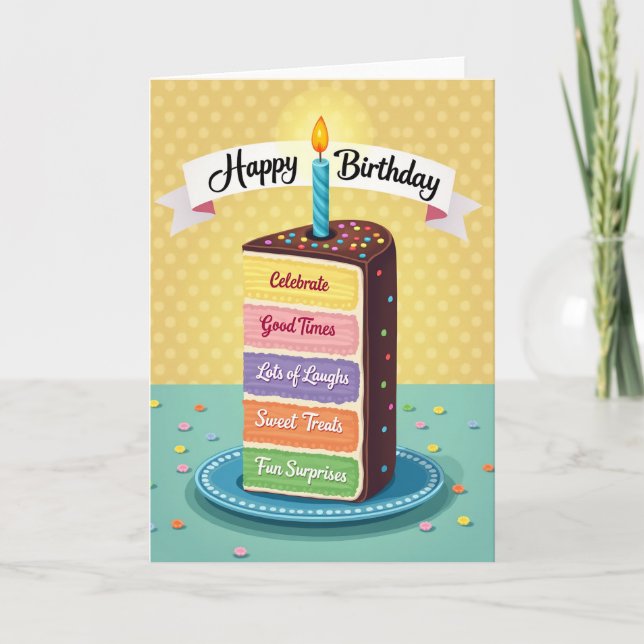 Celebration Cake Slice Card (Front)