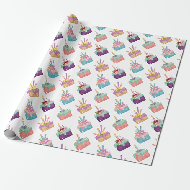 Celebration Cakes Wrapping Paper (Unrolled)