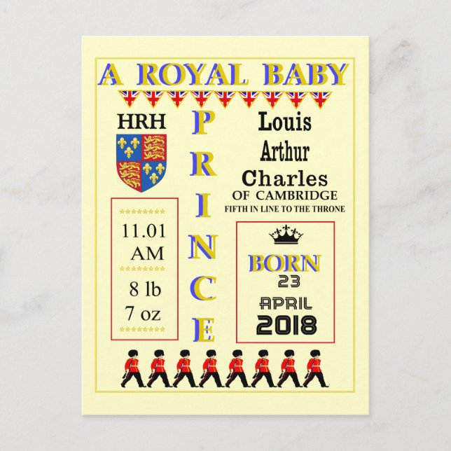 Celebration Cards Royal Prince Louis of Cambridge (Front)