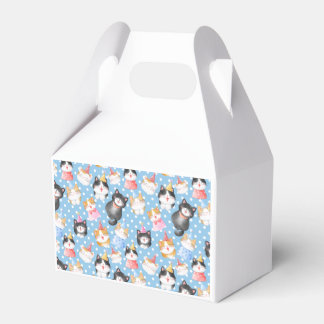 Celebration Cats on Blue Polka Dots Favour Box