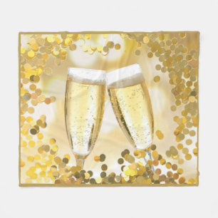 Celebration Champagne Glasses Fleece Blanket