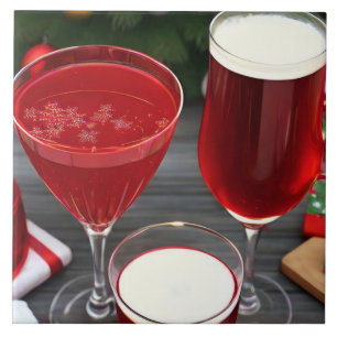 Celebration Cherry Red Drinks Ceramic Tile