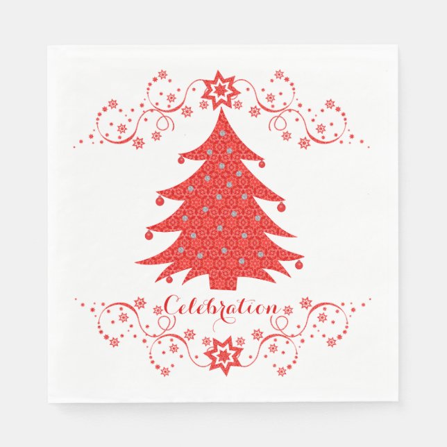 Celebration Christmas Tree Party Napkin (Front)