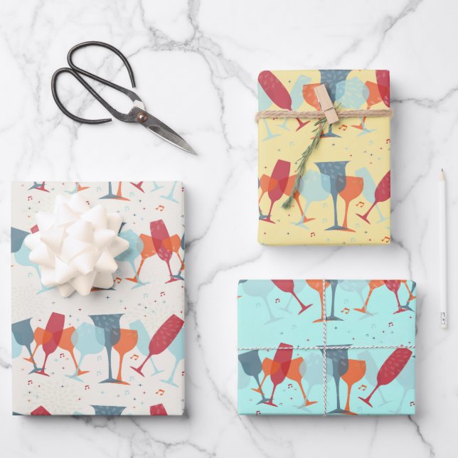 Celebration Cocktails Design  Wrapping Paper Sheet (Front)