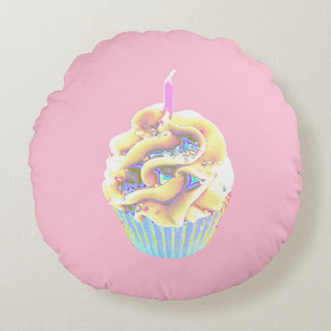 Celebration Cupcake Round Cushion (Front)