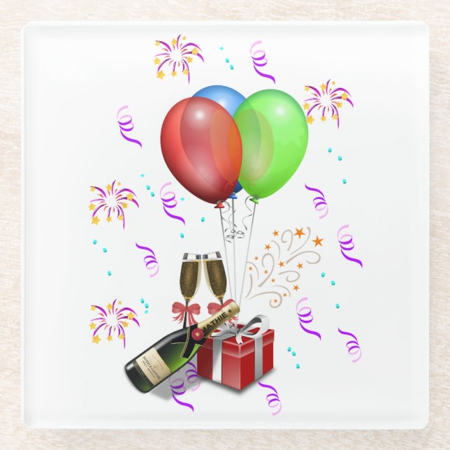 Celebration Decorations Glass Coaster (Front)
