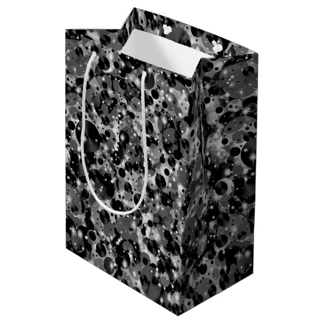 Celebration Dots-19-Black GIFT BAG M (Back Angled)