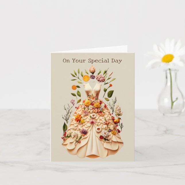 Celebration Dress Flower Art Card (Small Plant)