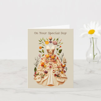 Celebration Dress Flower Art Card