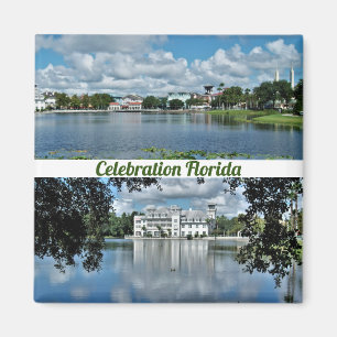 Celebration Florida Square Magnet 2 Photos