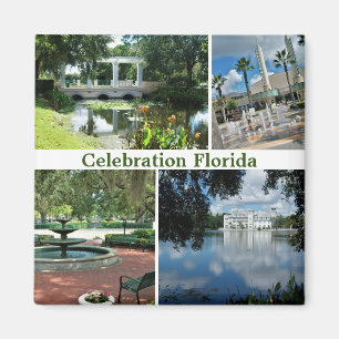 Celebration Florida Square Magnet 4 Pictures