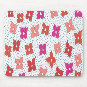 Celebration Flowers and Polka Dots Mouse Pad