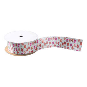 Celebration Flowers and Polka Dots Satin Ribbon