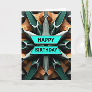 Celebration Geometric Aqua Card