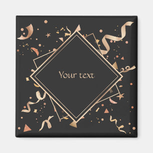 Celebration gold and black template magnet