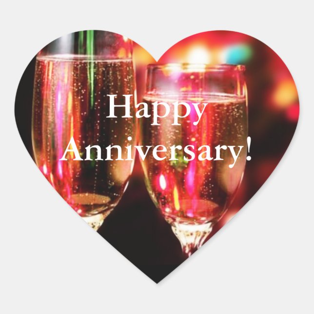 Celebration Happy Anniversary! Heart Sticker (Front)