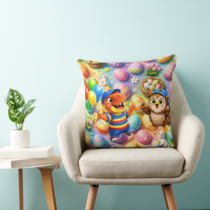 Celebration kids bedroom throw cushion