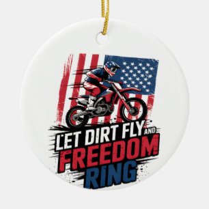 Celebration - Let Freedom Ring Quote Ceramic Ornament