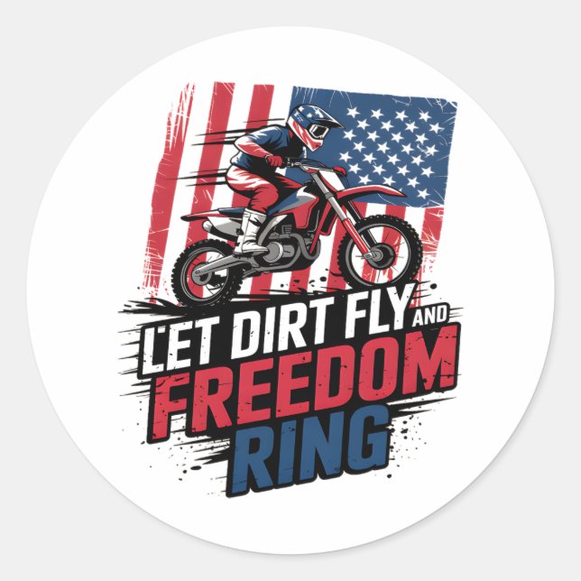 Celebration - Let Freedom Ring Quote Classic Round Sticker (Front)
