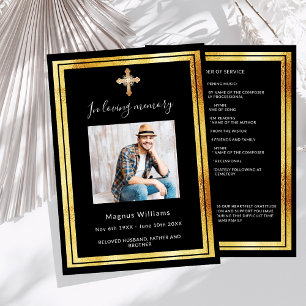 Celebration life funeral black photo program