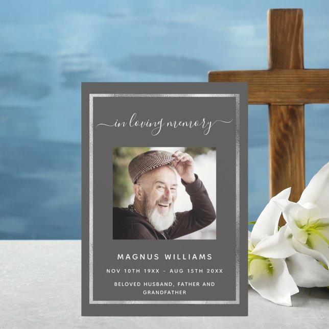 Celebration life funeral grey photo program (Creator Uploaded)