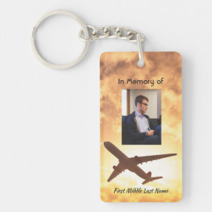 Celebration Life Memorial Keepsake Airplane Pilot Key Ring