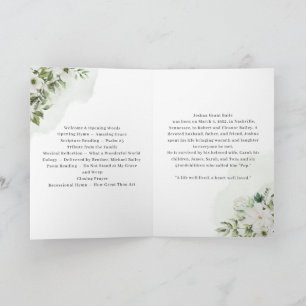 Celebration Life Order of Service Funeral memoral Card
