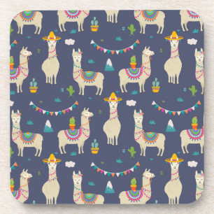 Celebration Llama Pattern Coaster