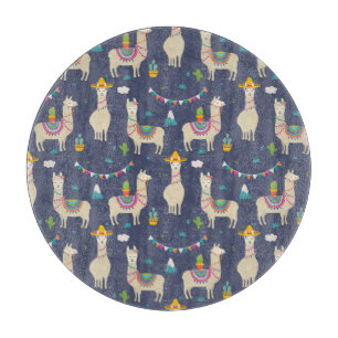Celebration Llama Pattern Cutting Board