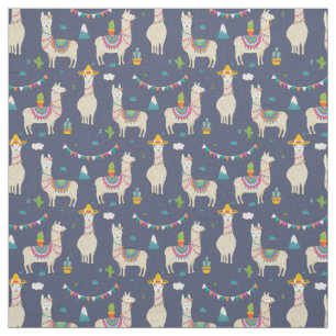 Celebration Llama Pattern Fabric