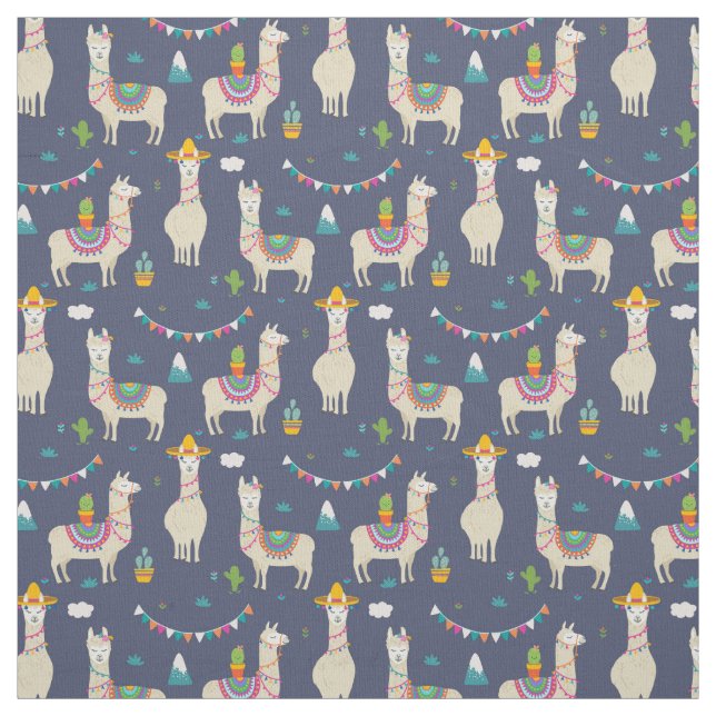 Celebration Llama Pattern Fabric (Swatch)