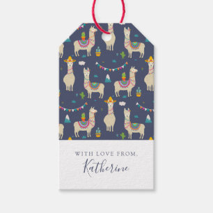 Celebration Llama Pattern Gift Tags