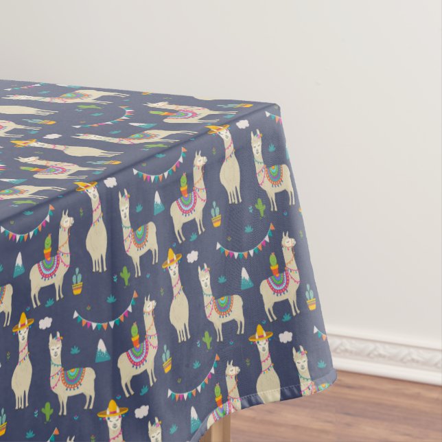 Celebration Llama Pattern Tablecloth (In Situ)