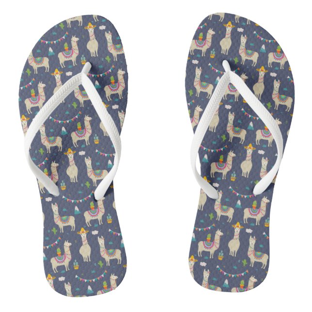 Celebration Llama Pattern Thongs (Footbed)