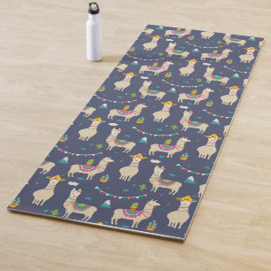 Celebration Llama Pattern Yoga Mat