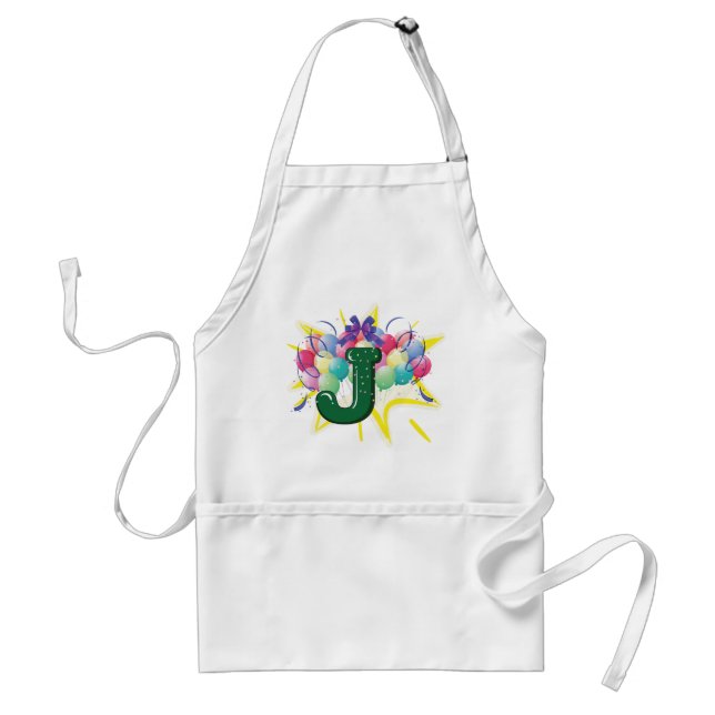 Celebration Monogram Letter J with Balloons Standard Apron (Front)