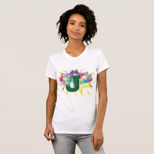 Celebration Monogram Letter J with Balloons T-Shirt