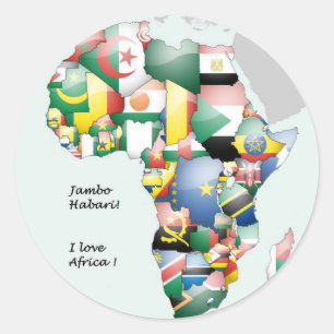 Celebration of Africa in Flags Design Classic Round Sticker
