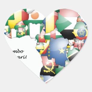Celebration of Africa in Flags Design Heart Sticker