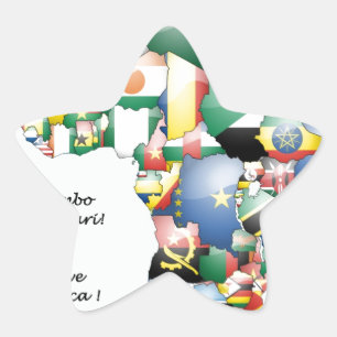 Celebration of Africa in Flags Design Star Sticker
