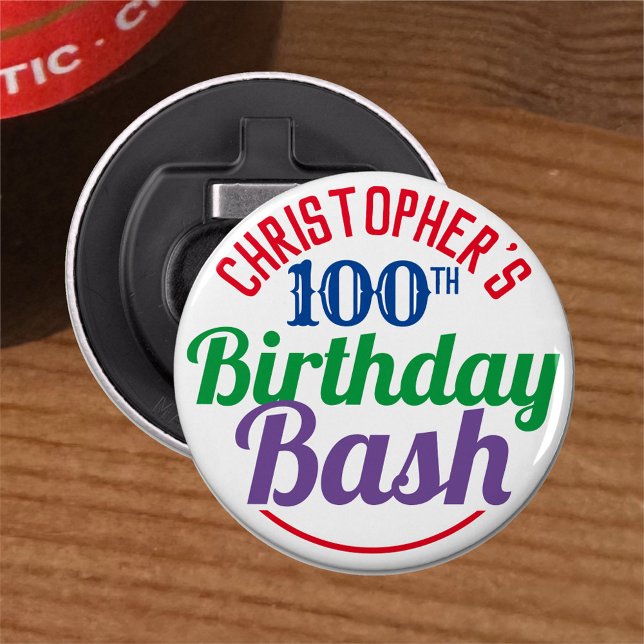Celebration of Age 100th Birthday Bottle Opener (Creator Uploaded)